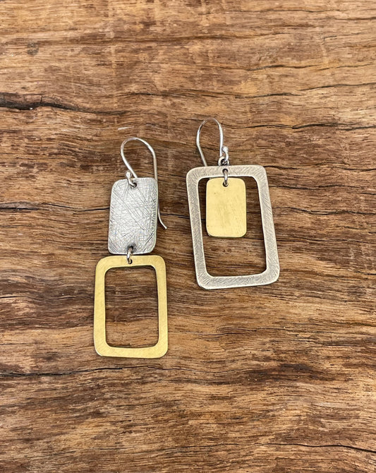 Silver Brass Earrings