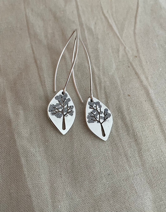 Leaf shape Tree Earrings