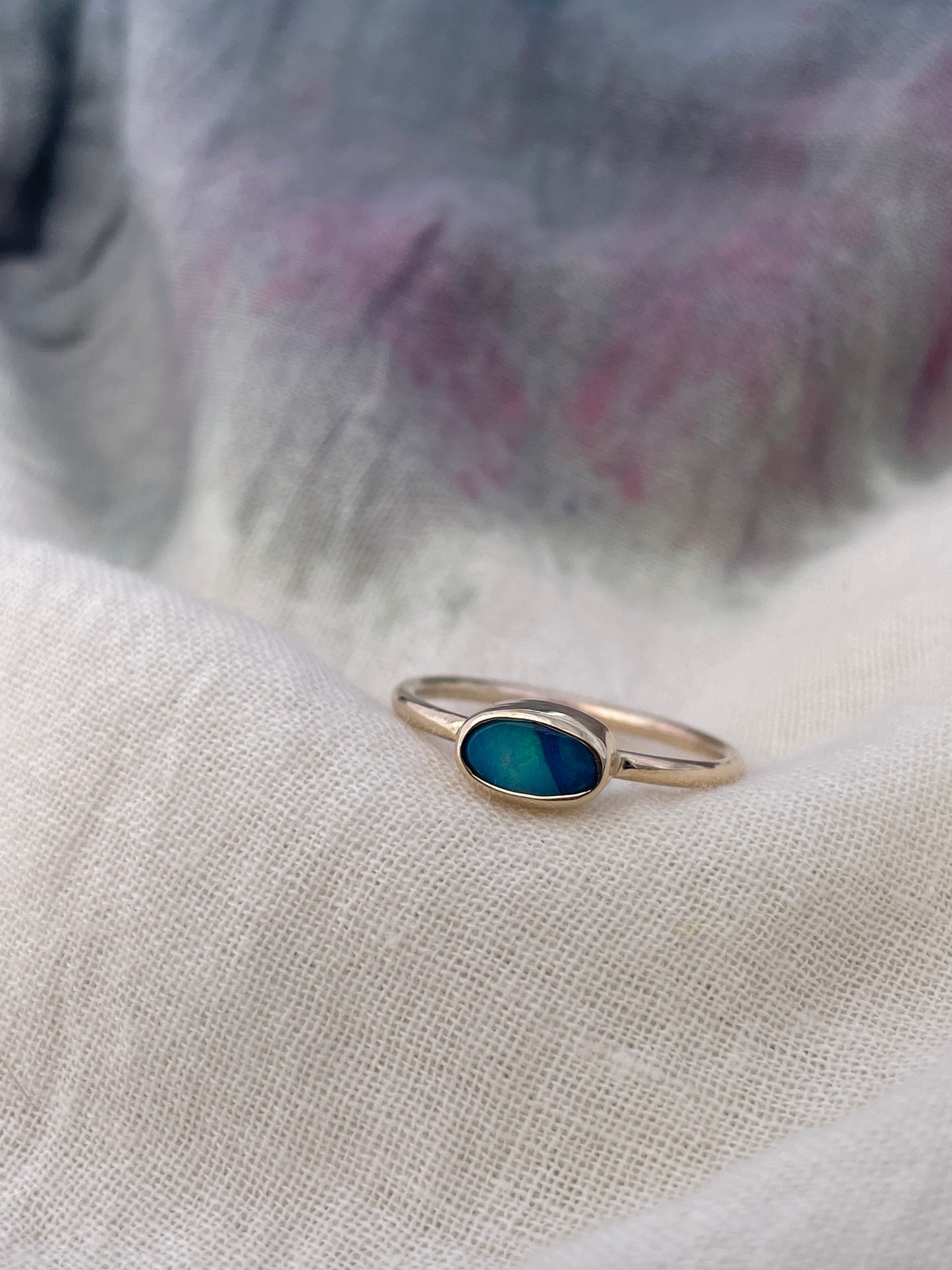 Azure Glow Opal Ring