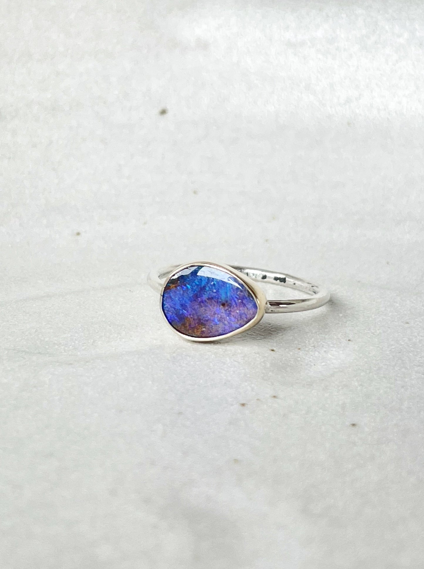 Boulder opal ring