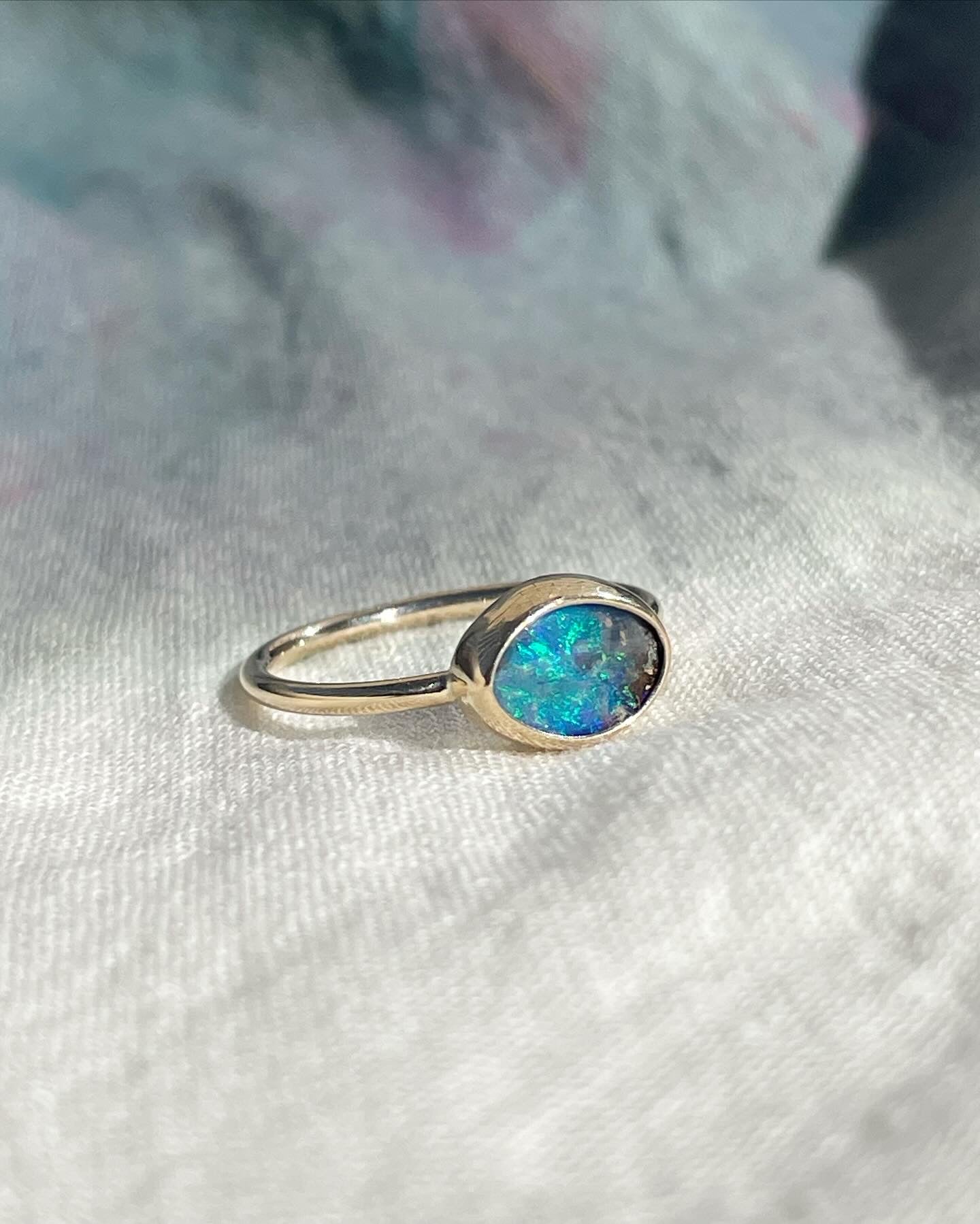 Blue opal ring