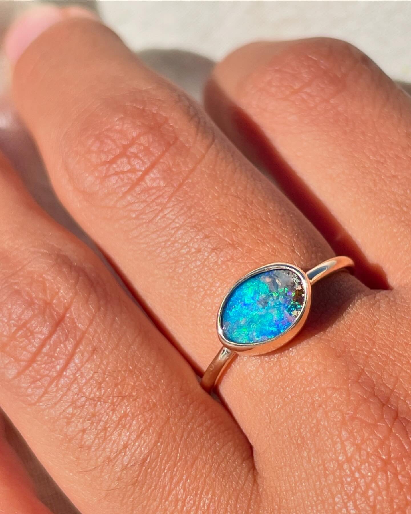 Blue opal ring