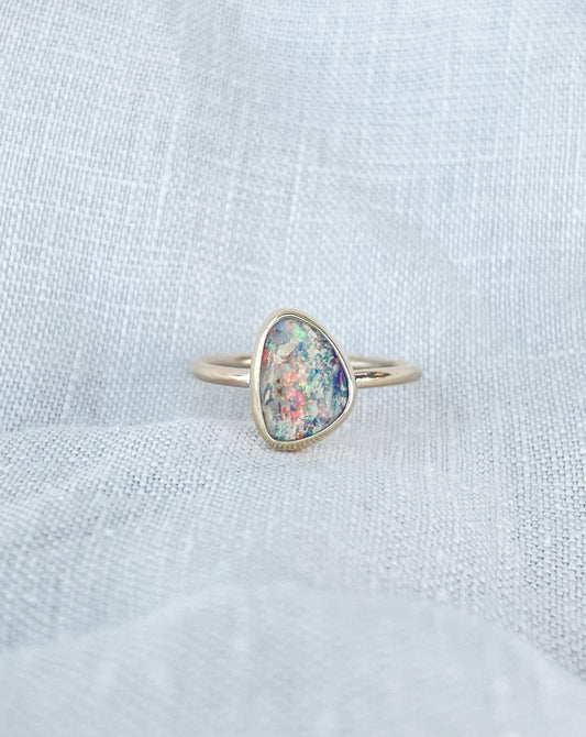 Boulder opal Gold rings
