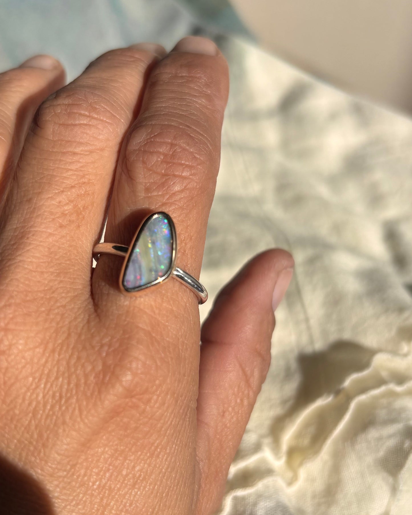 Coastal Boulder Opal Ring