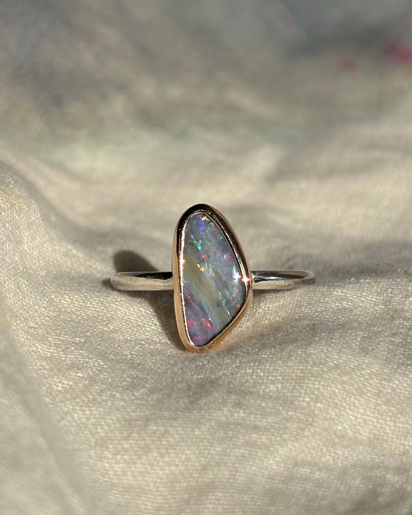 Coastal Boulder Opal Ring