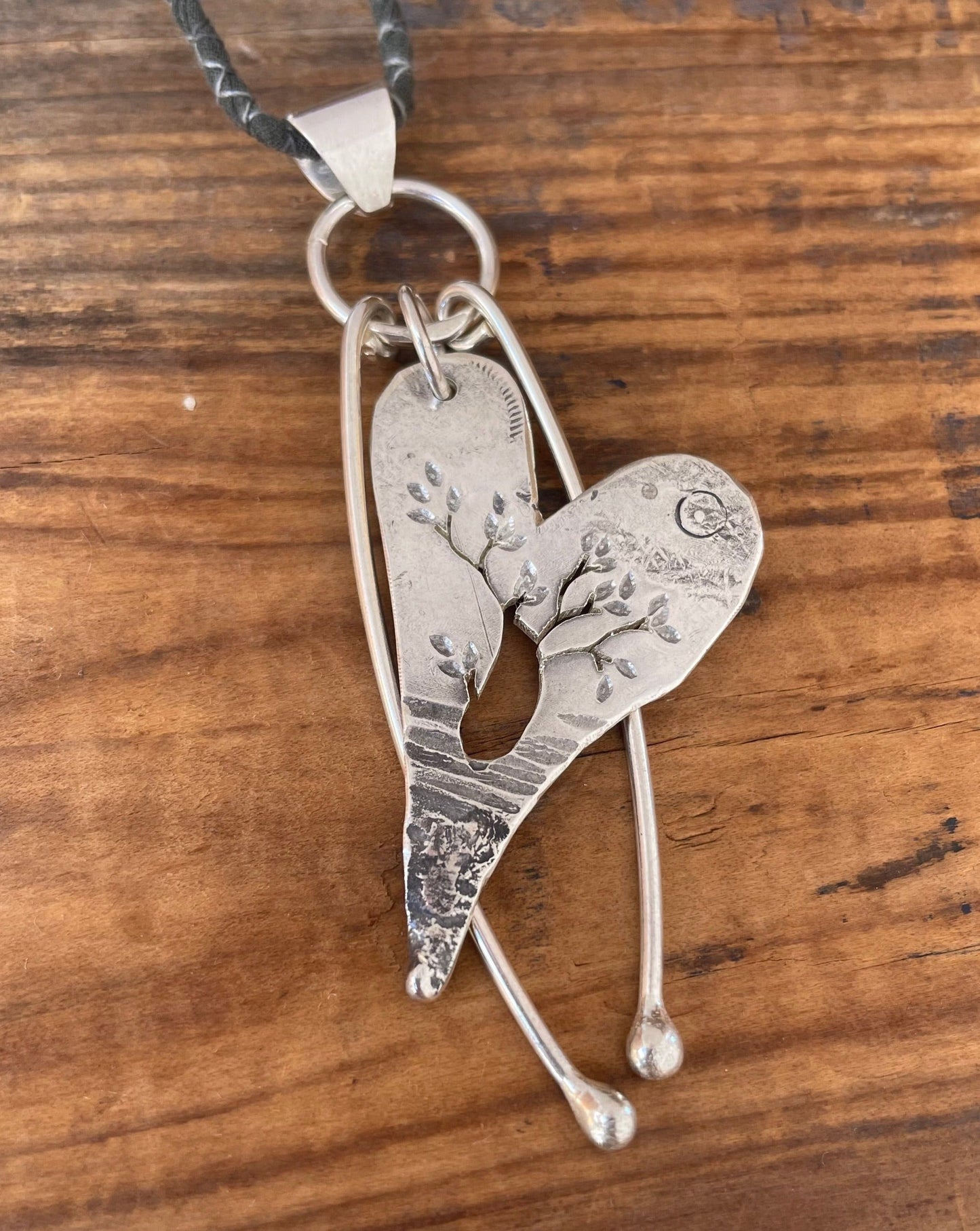 Heart tree dongle pendant