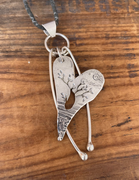 Heart tree dongle pendant
