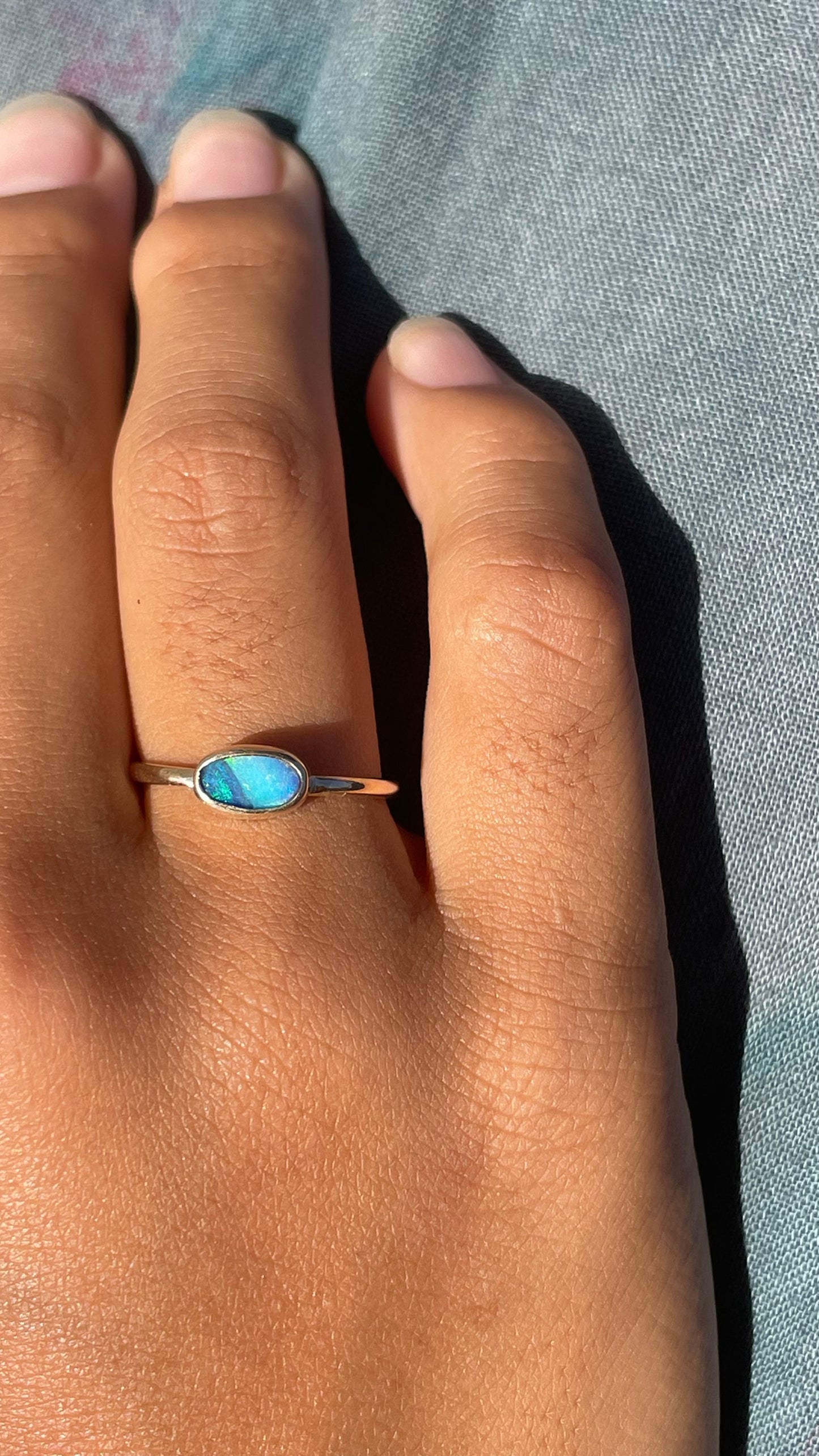 Azure Glow Opal Ring