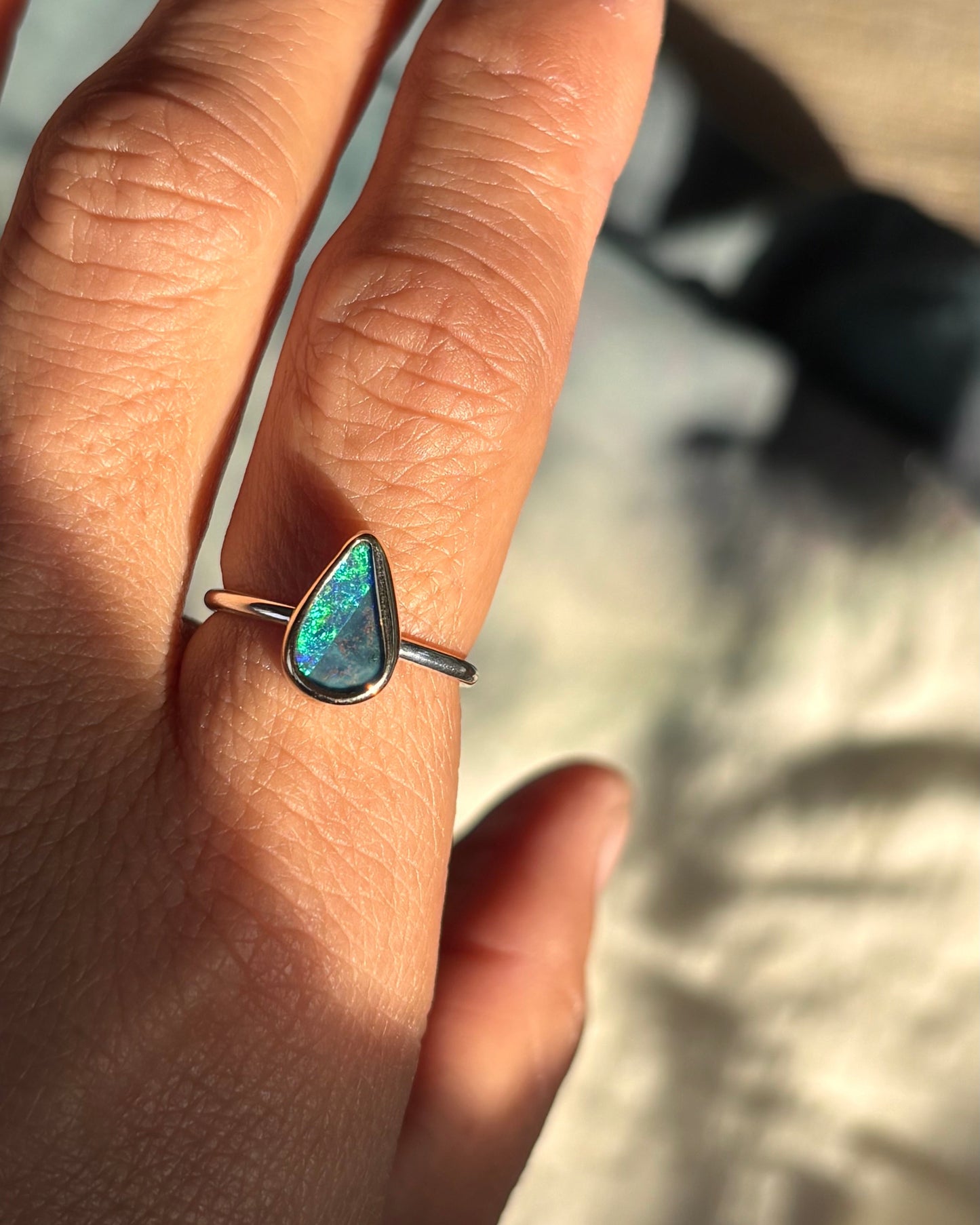 Rain Drop Opal Ring