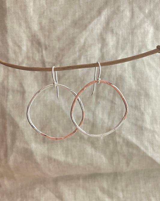 Two tone Hoop Earrings