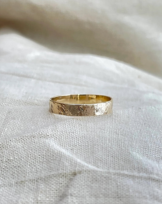 Rustic textured gold Rings